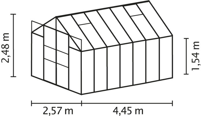 Växthus Uranus 11500 Svart Glas 11,5 m² Vitavia